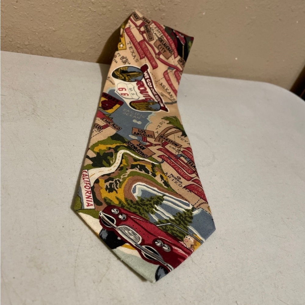 Beans McGee Route 66 Novelty Road Trip Made in USA Necktie